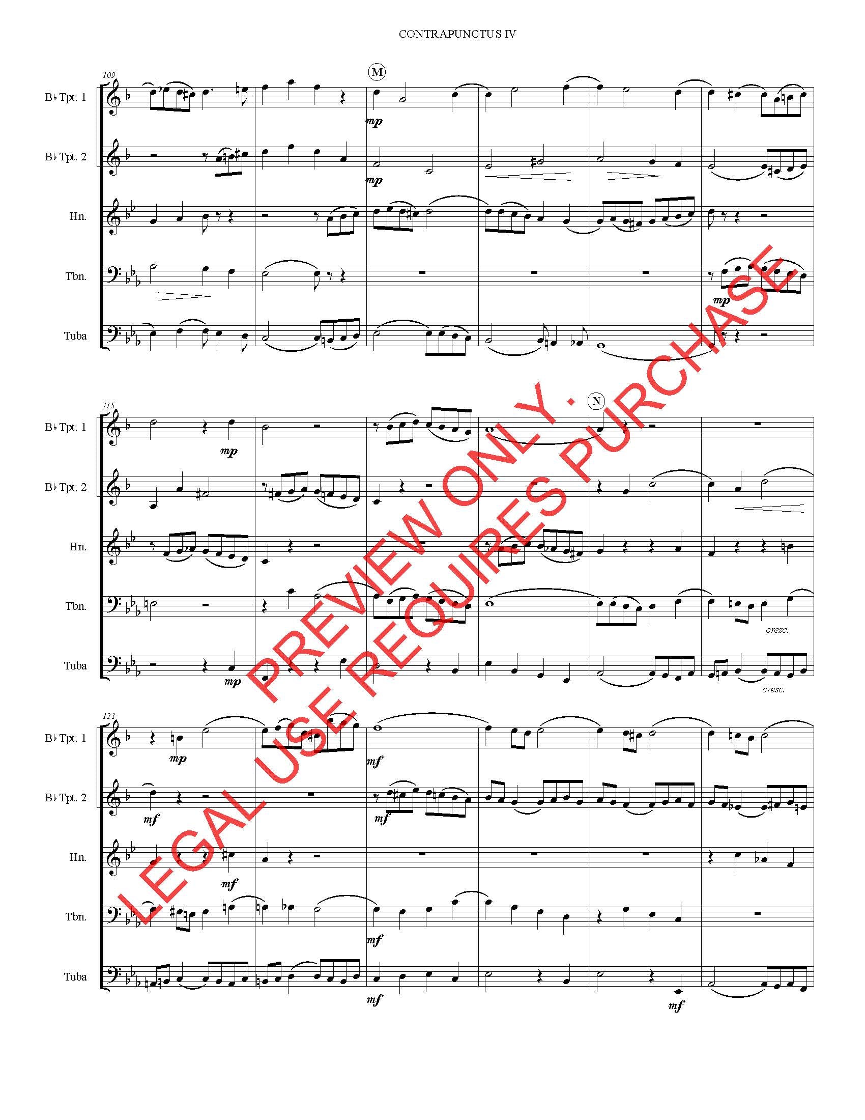 Contrapunctus IV for Brass Quintet