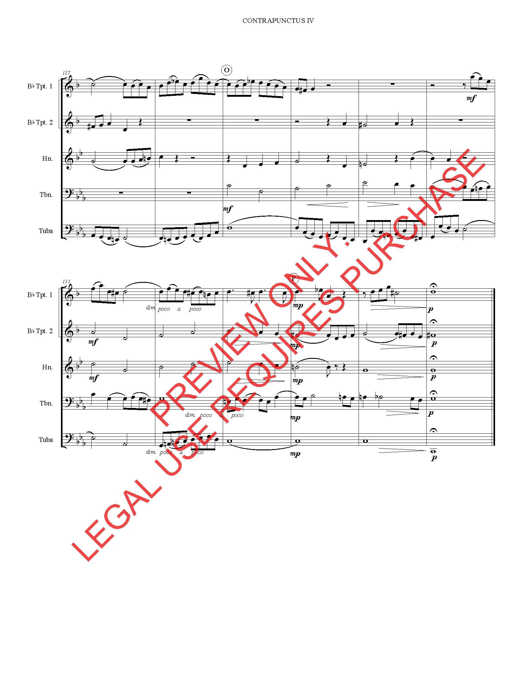 Contrapunctus IV for Brass Quintet