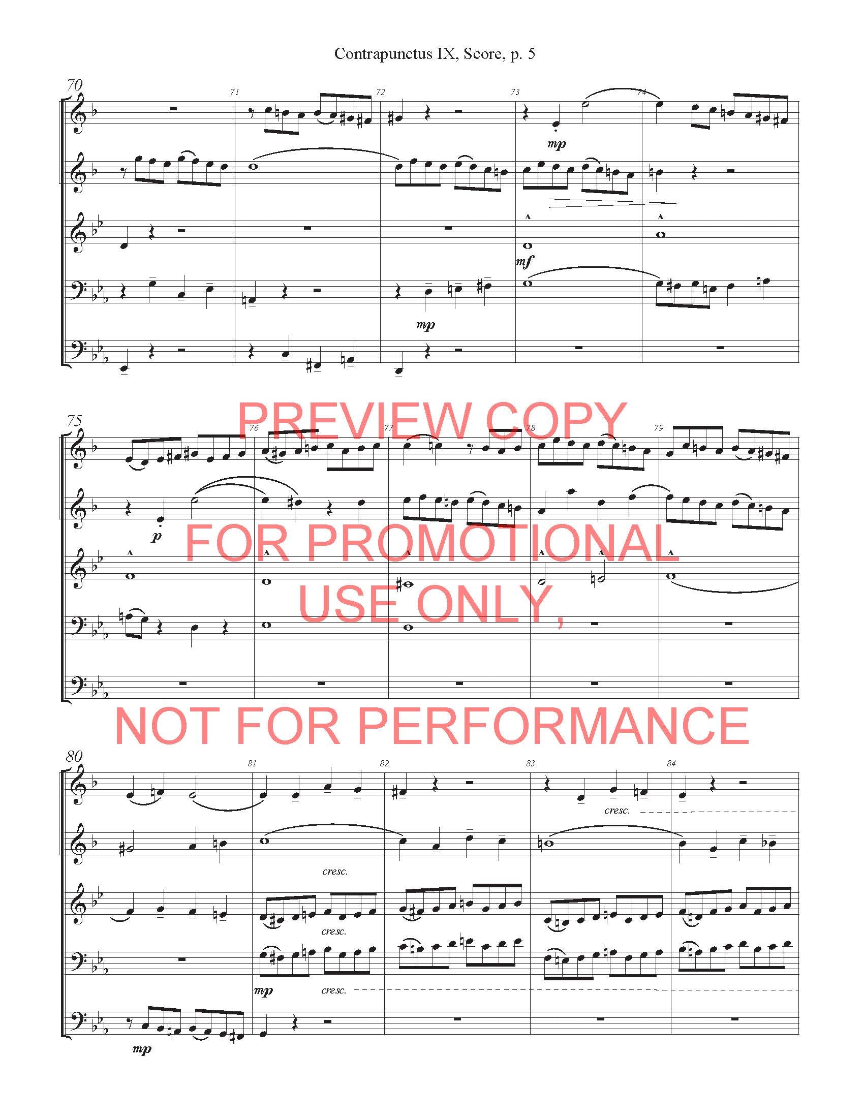 Contrapunctus IX from Bach's Art of Fugue for Brass Quintet