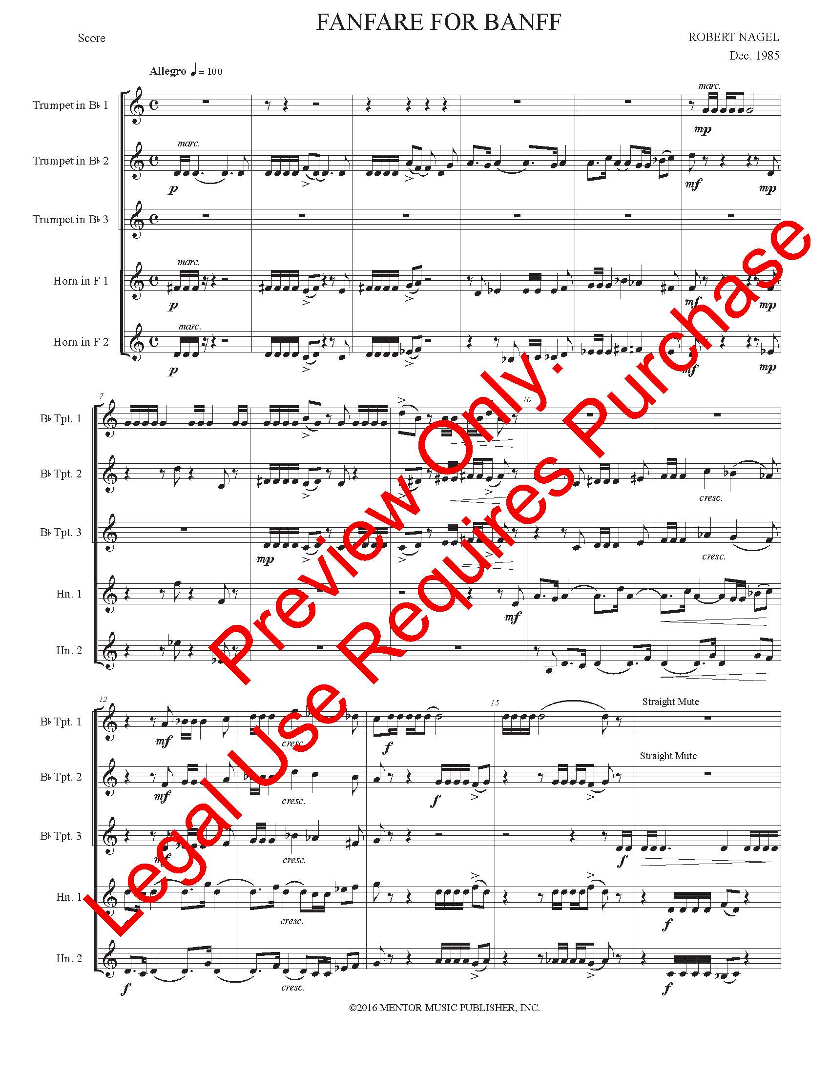 Fanfare for Banff (Brass Ensemble)