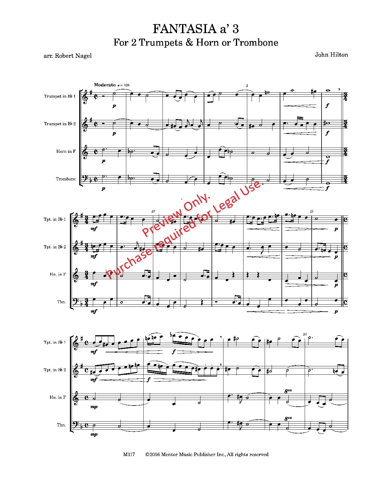 Fantasia a '3 for Brass Trio