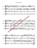 Sheet music for a fugue in C major with musical notation and text.