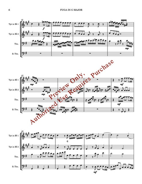 Fuga in G Major - Brass Quartet