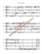 Sheet music for a fugue in G major with musical notation and text.