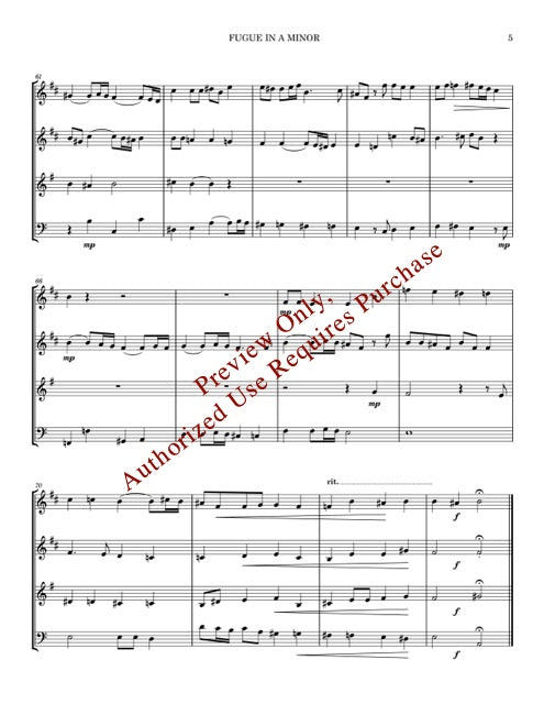 The Fugal Handel, for Brass Quartet