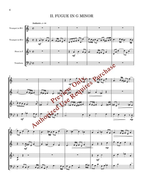 The Fugal Handel, for Brass Quartet