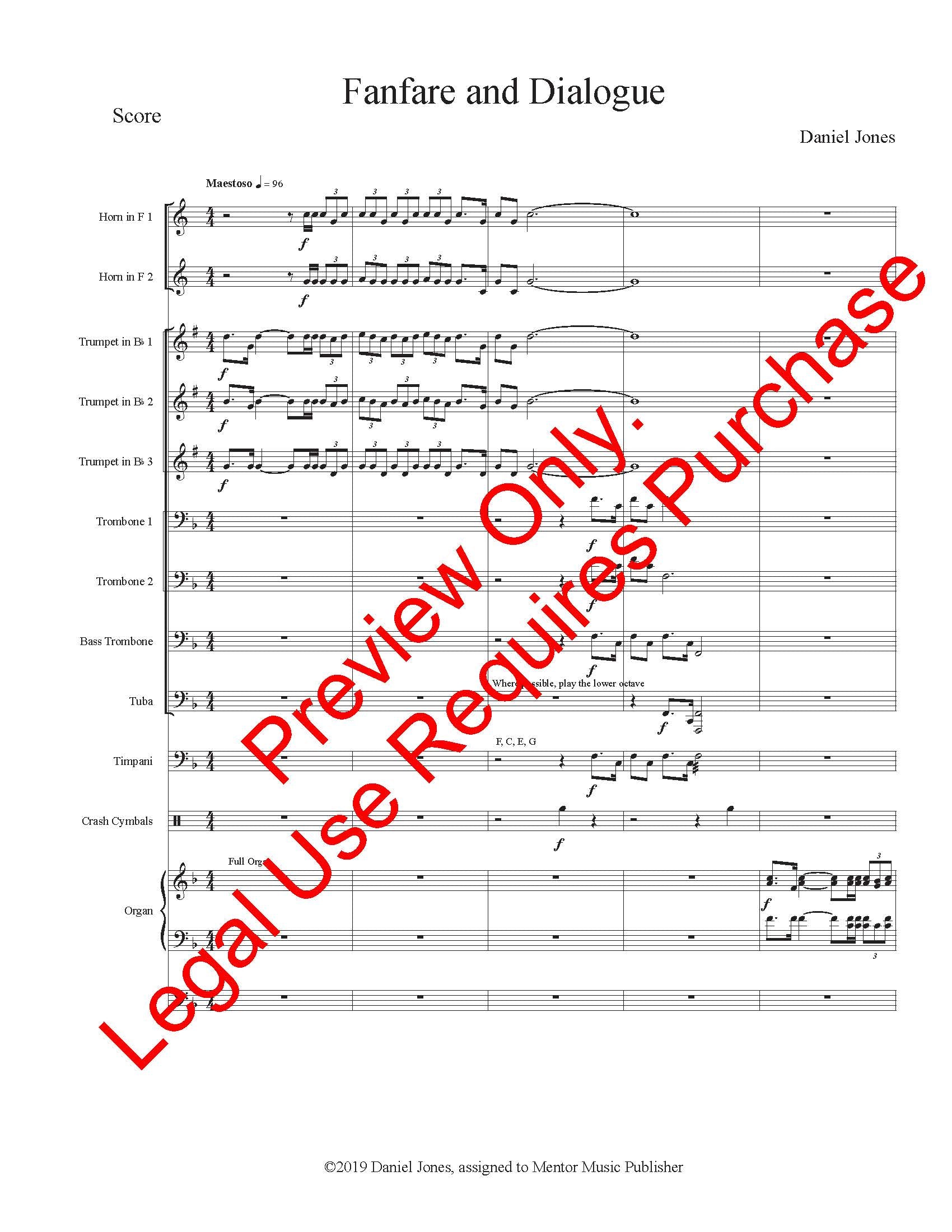 Fanfare and Dialogue for Brass Choir, Keyboard & Percussion
