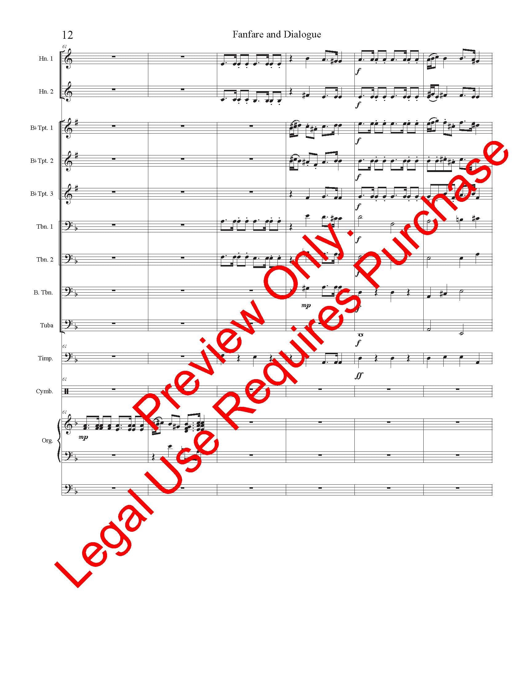 Fanfare and Dialogue for Brass Choir, Keyboard & Percussion