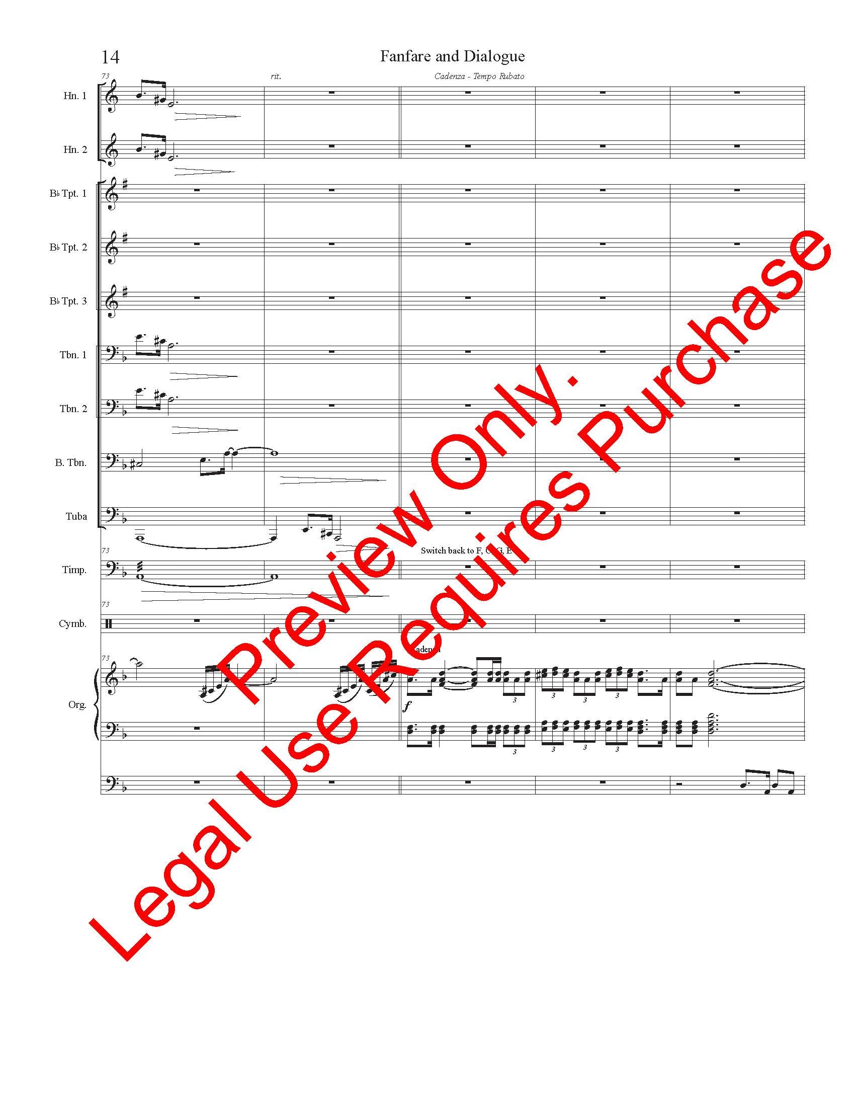 Fanfare and Dialogue for Brass Choir, Keyboard & Percussion