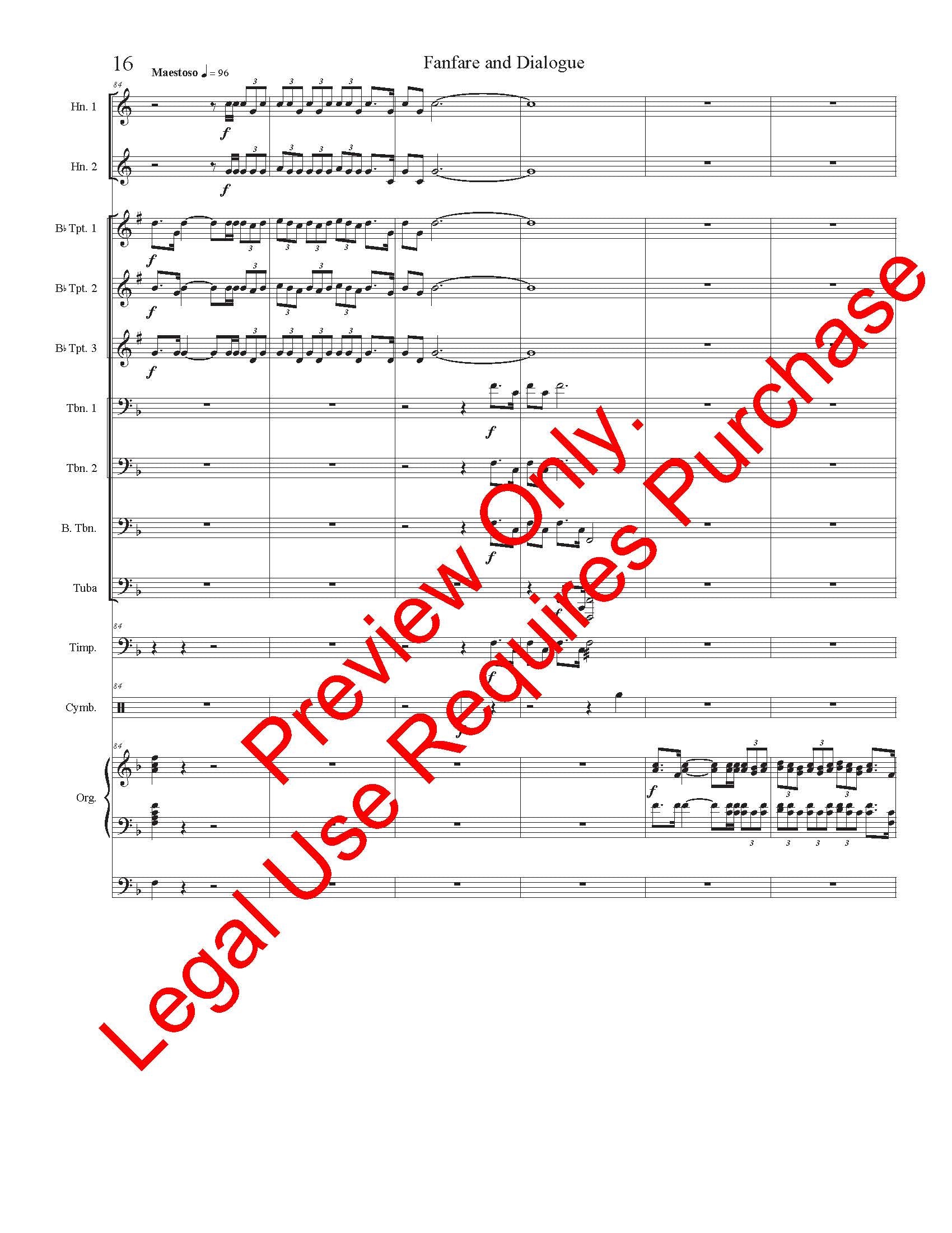 Fanfare and Dialogue for Brass Choir, Keyboard & Percussion