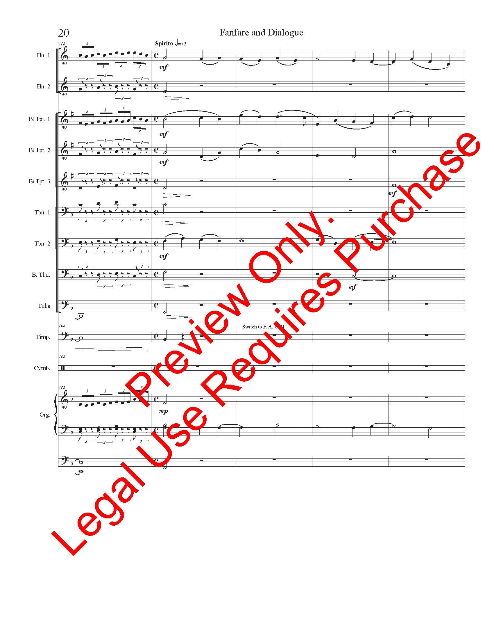 Fanfare and Dialogue for Brass Choir, Keyboard & Percussion