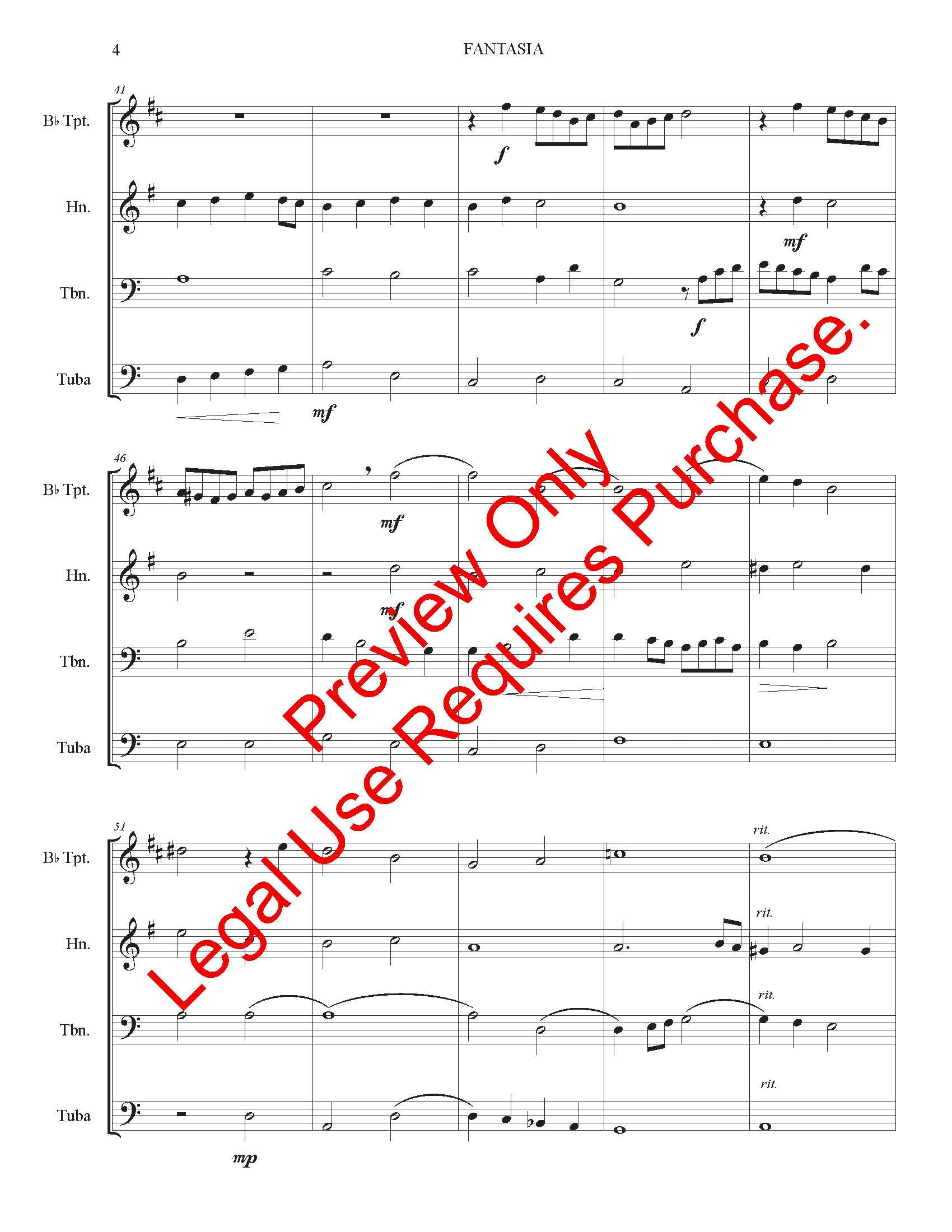 Fantasia for Brass (Brass Quartet)