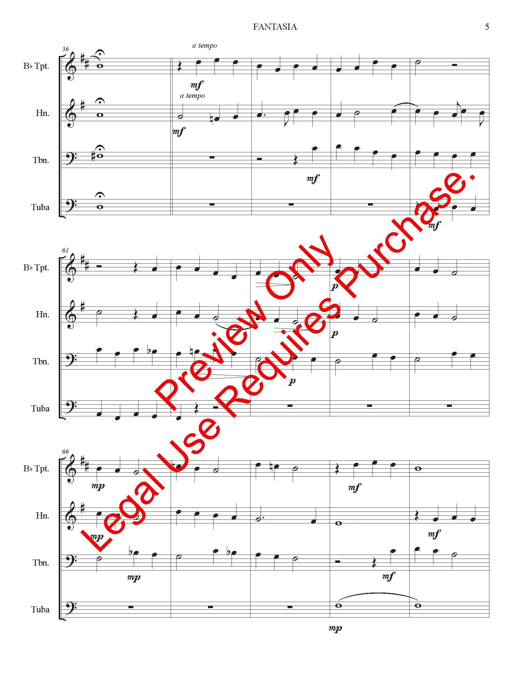 Fantasia for Brass (Brass Quartet)