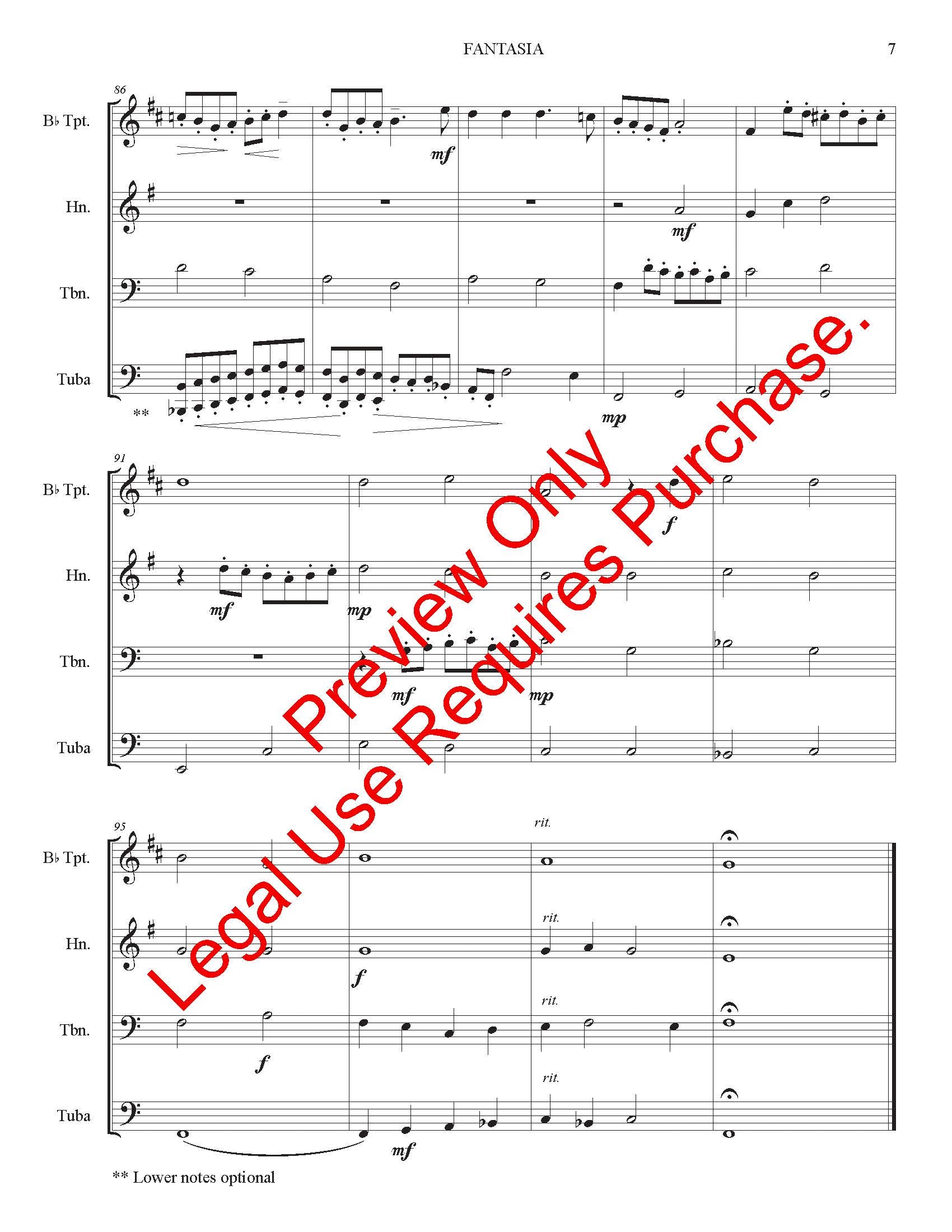 Fantasia for Brass (Brass Quartet)