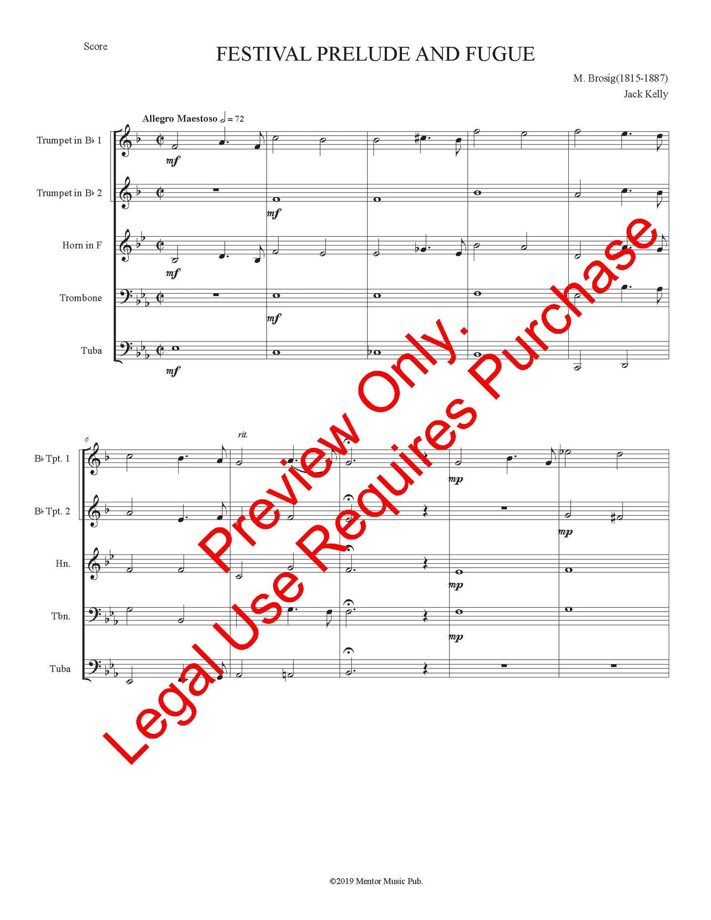 Festival Prelude and Fugue for Brass Quintet