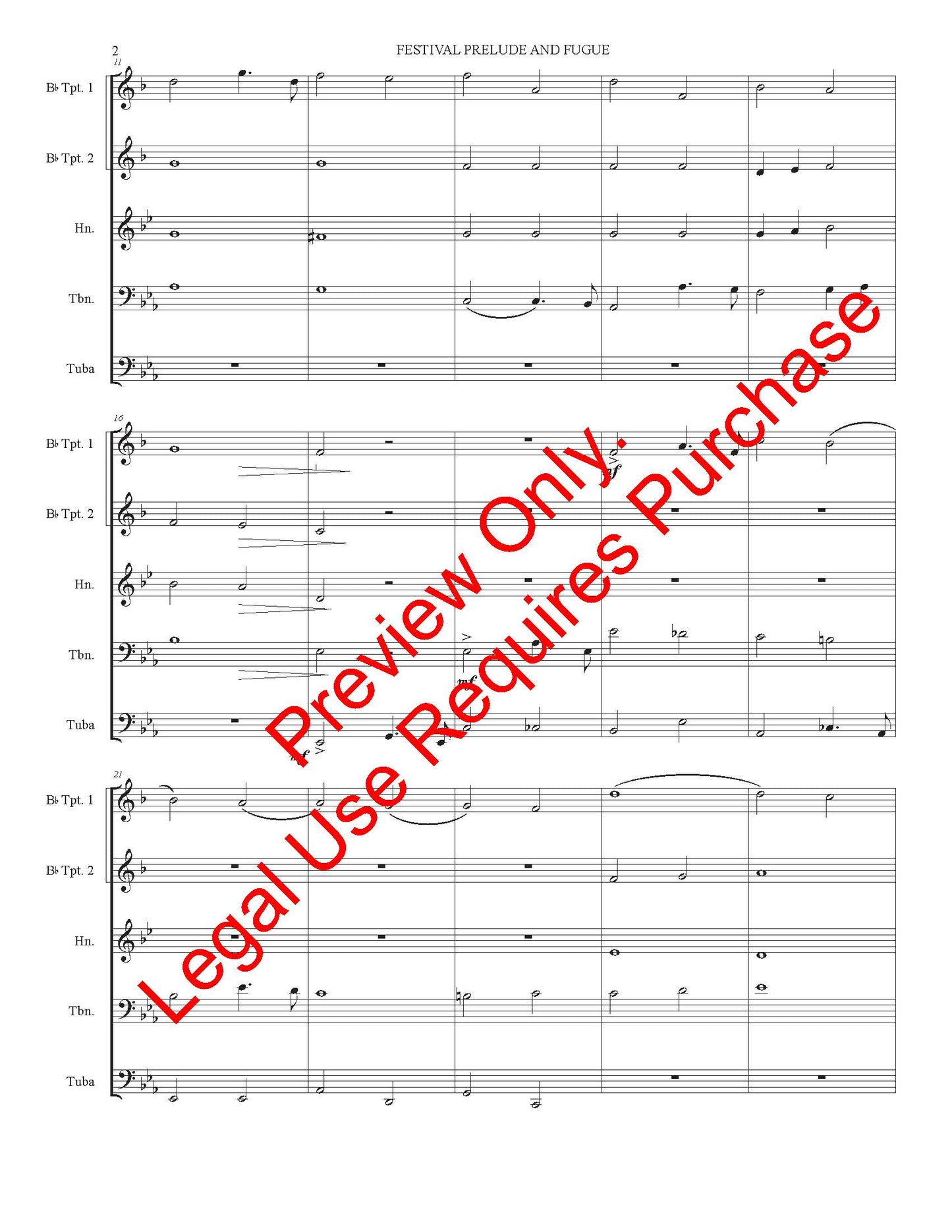 Festival Prelude and Fugue for Brass Quintet