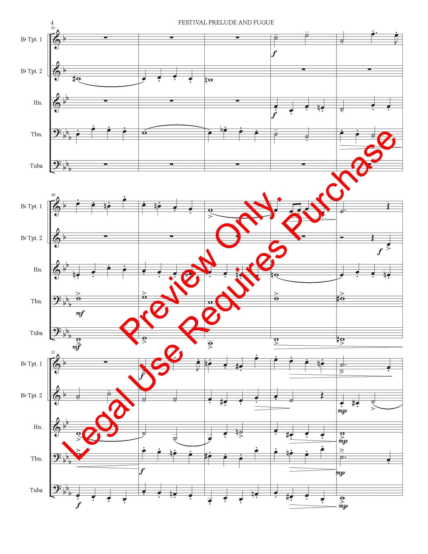 Festival Prelude and Fugue for Brass Quintet