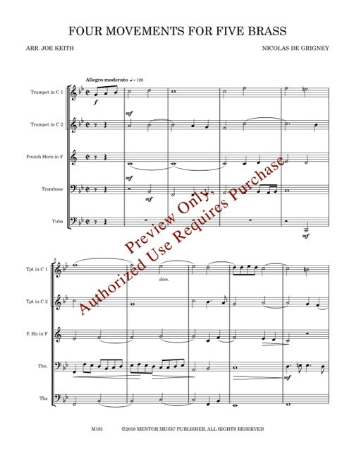 Four Movements for Five Brass (de Grigny)