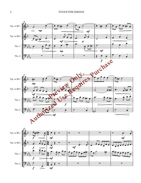 Fugue for Johann for Brass Quartet