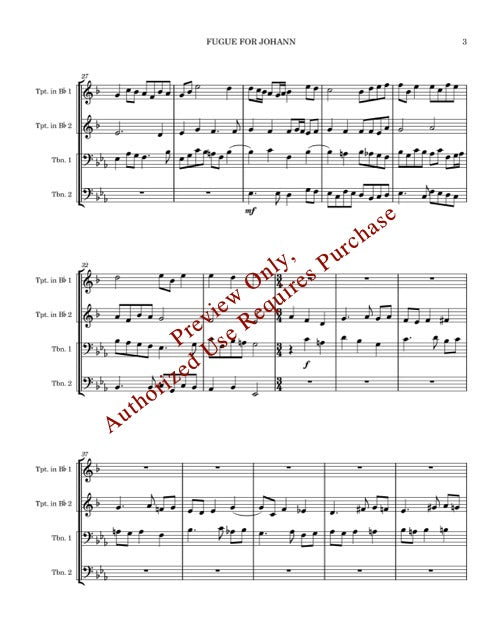 Fugue for Johann for Brass Quartet
