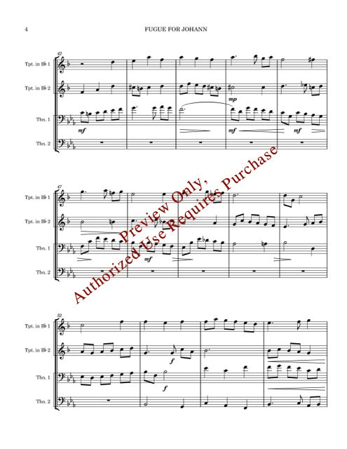Fugue for Johann for Brass Quartet