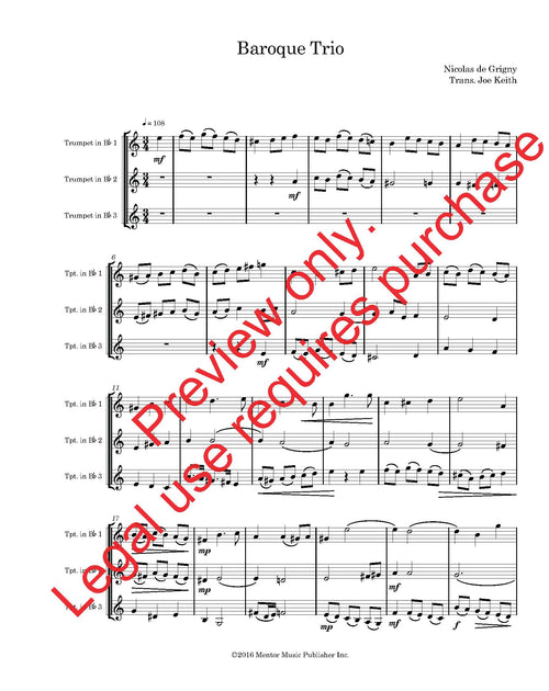 Baroque Trio for Three Trumpets