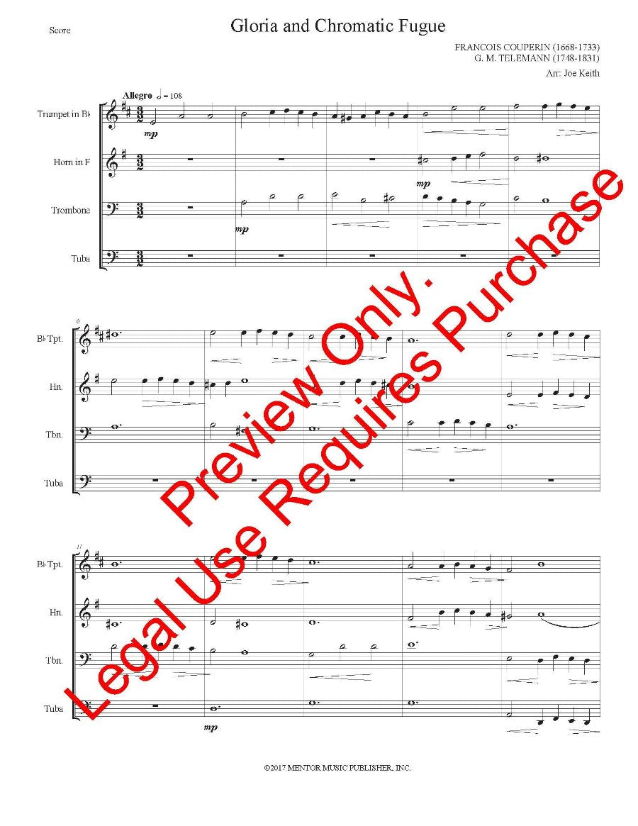 Gloria and Chromatic Fugue for Brass Quartet