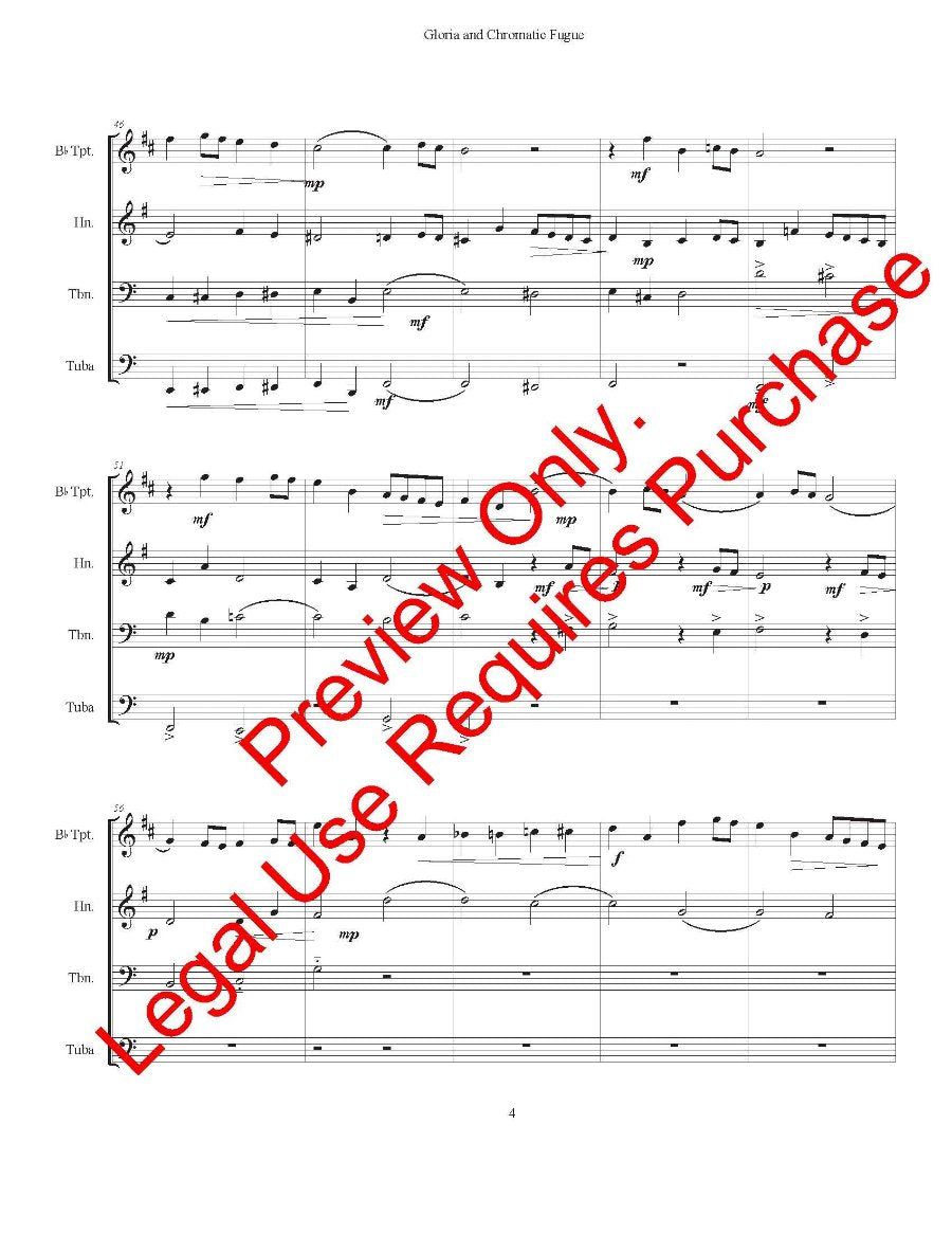 Gloria and Chromatic Fugue for Brass Quartet