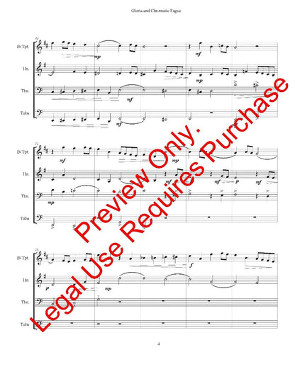 Gloria and Chromatic Fugue for Brass Quartet