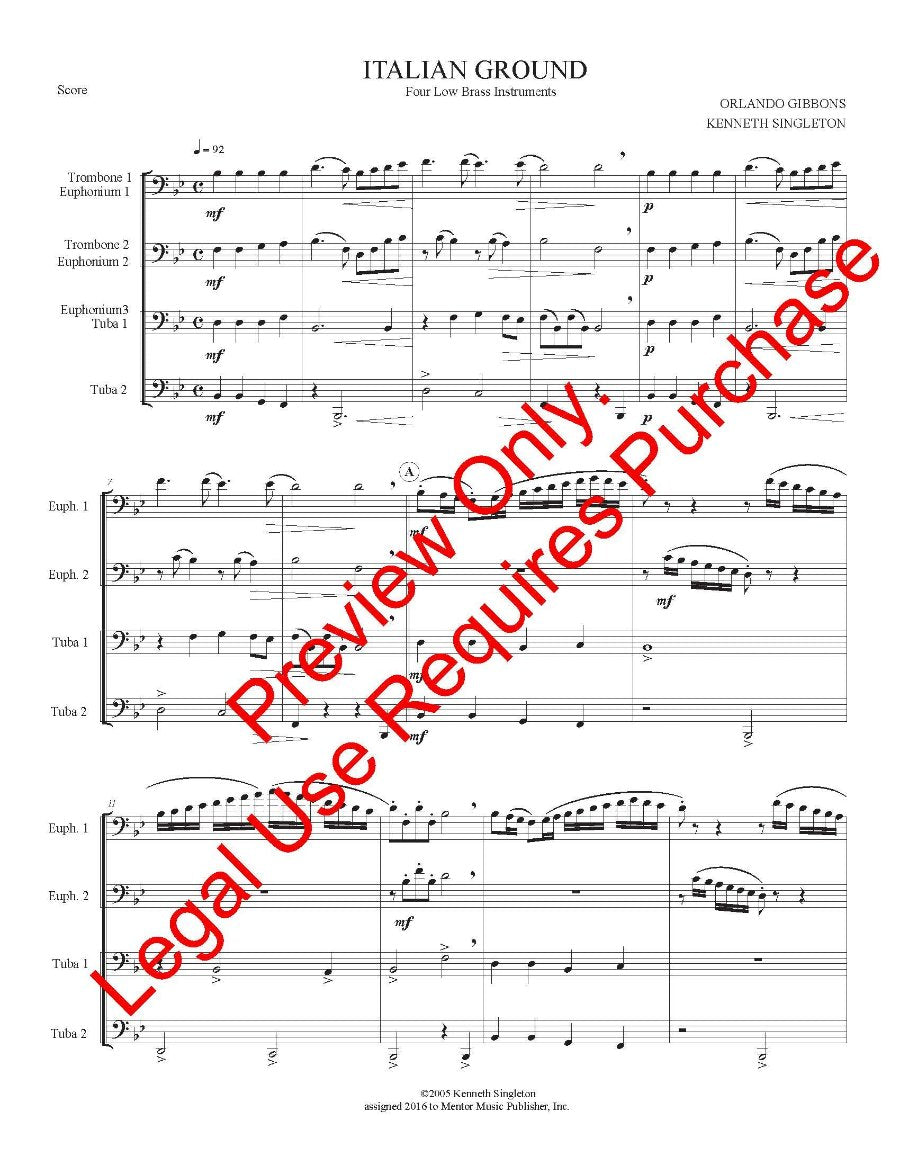 Italian Ground for Low Brass Quartet