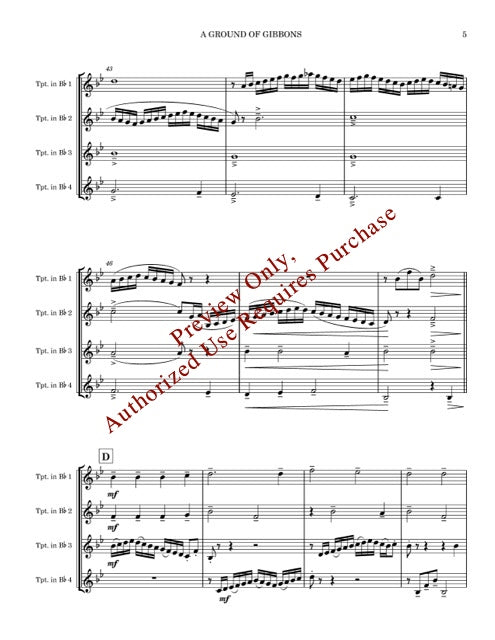 A Ground of Gibbon for Trumpet Quartet