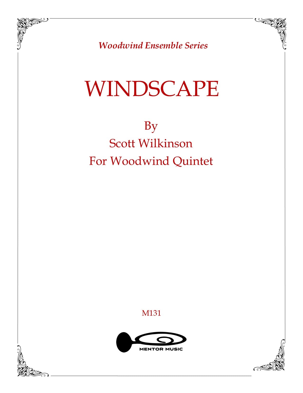 Sheet music cover for 'Windscape' by Scott Wilkinson for woodwind quintet.