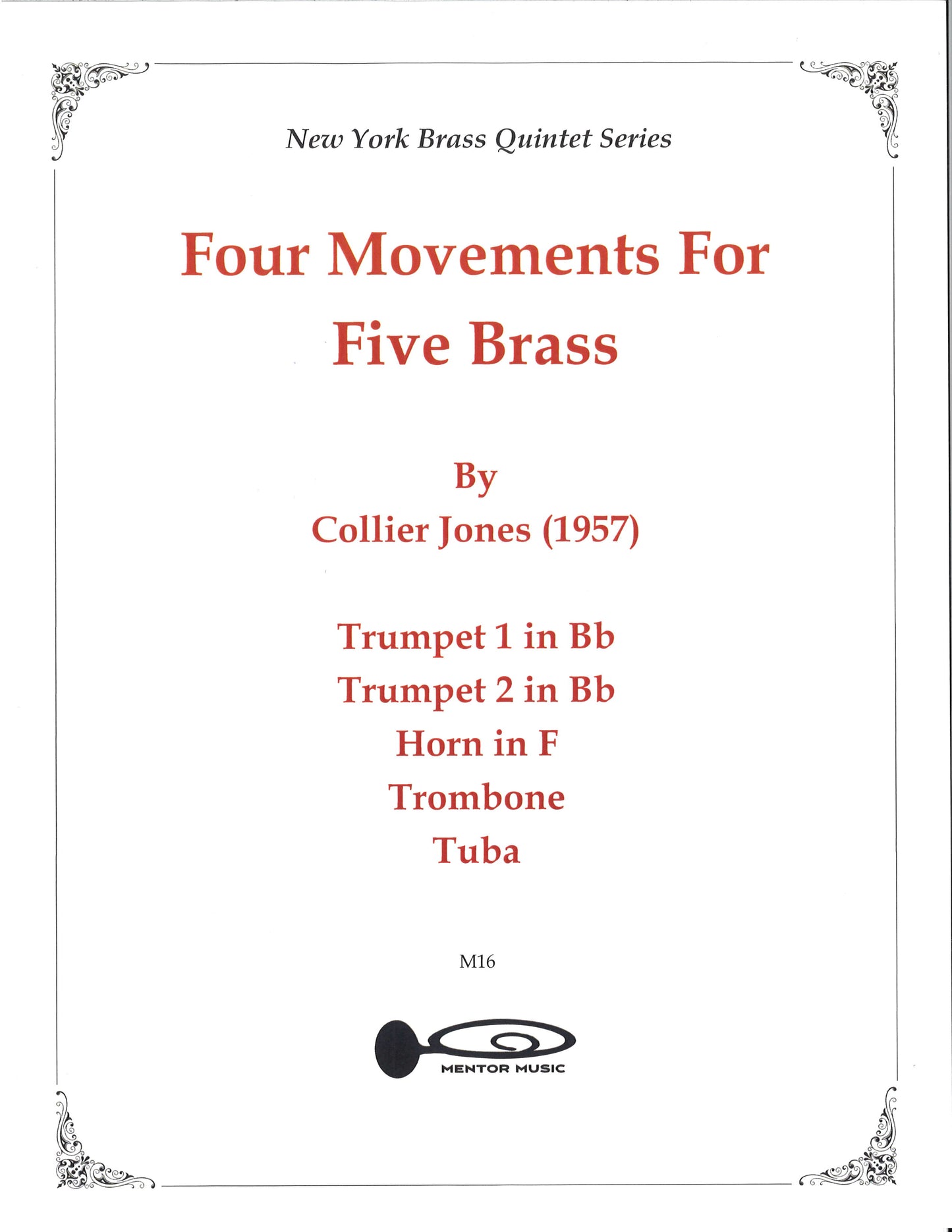 Four Movements for Five Brass (1957) Collier Jones (Full Score)