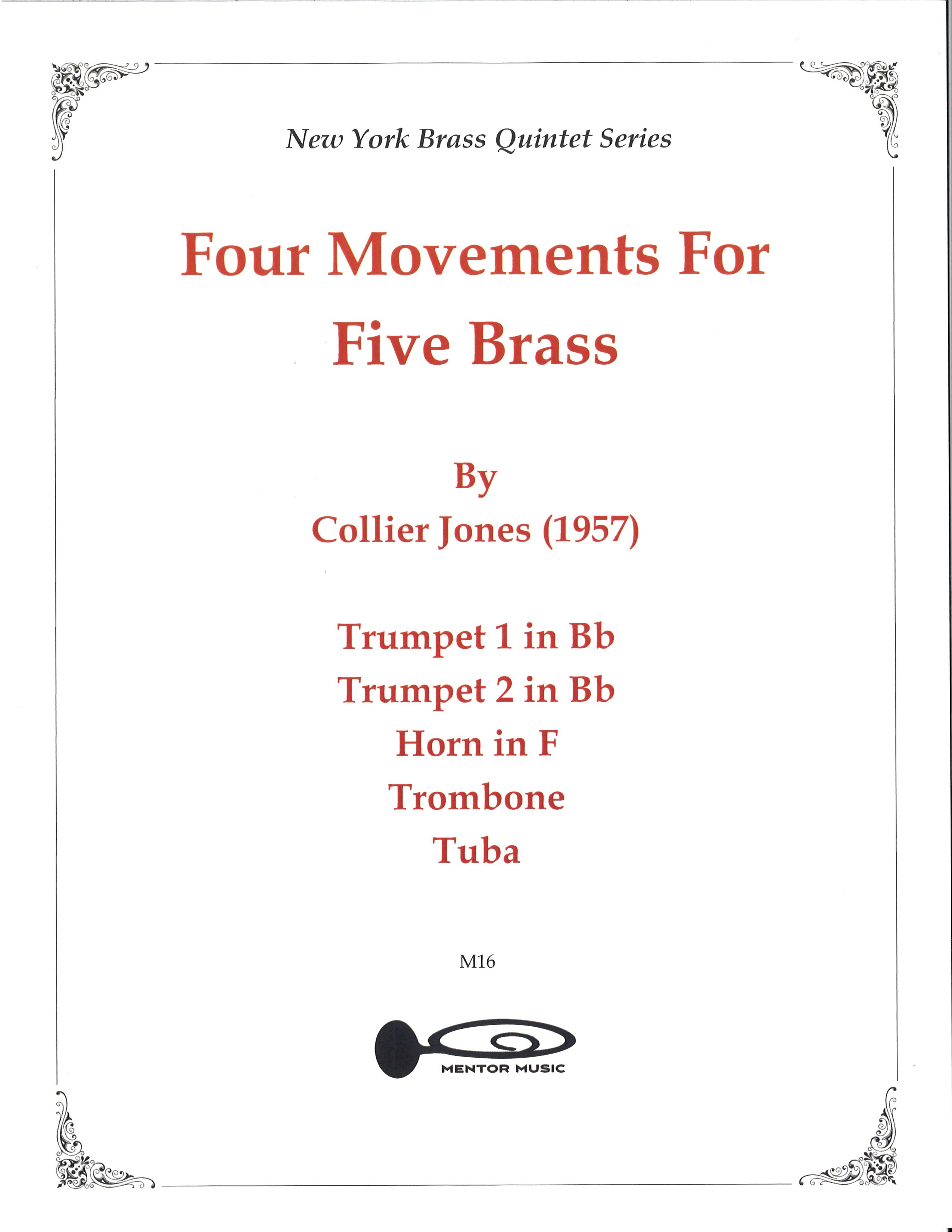 Four Movements for Five Brass (1957) Collier Jones (Full Score only)