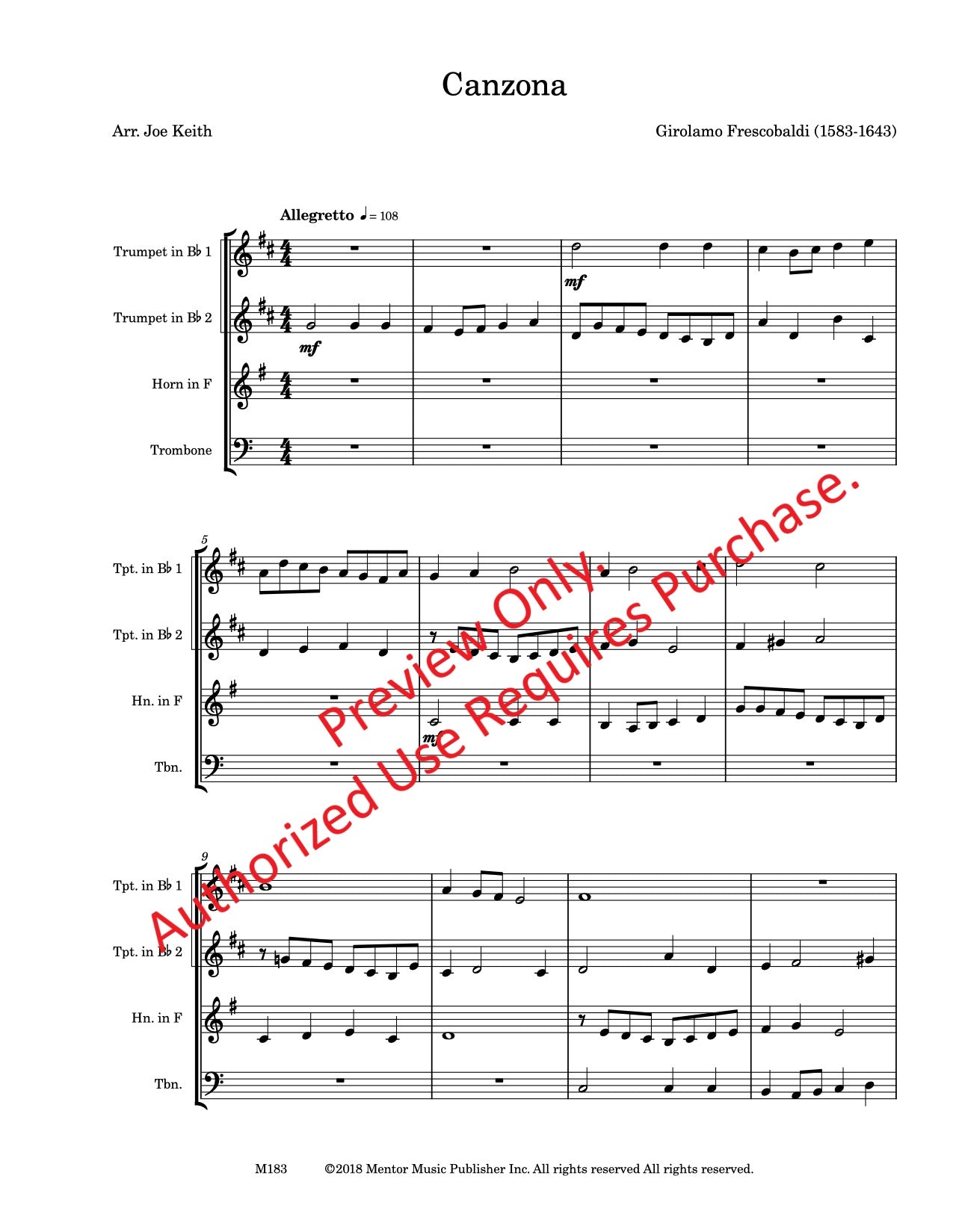 Canzona for Brass Quartet (Frescobaldi)