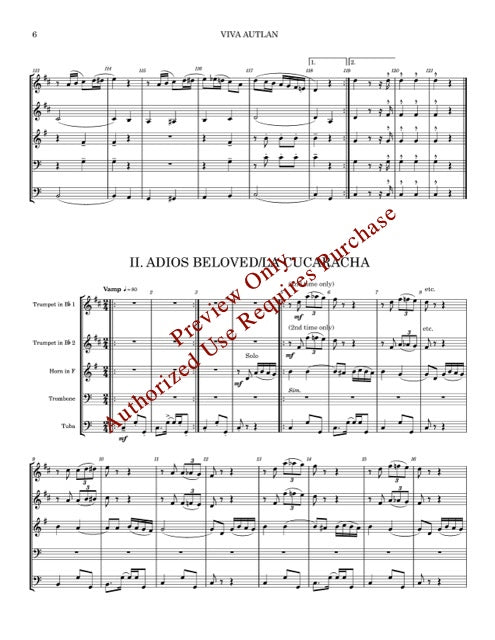 Melodies From Mexico for Brass Quintet