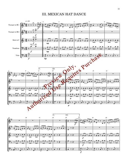 Melodies From Mexico for Brass Quintet