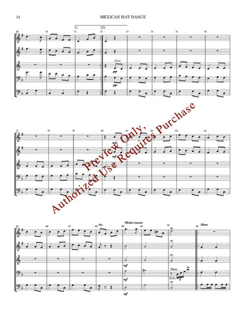 Melodies From Mexico for Brass Quintet