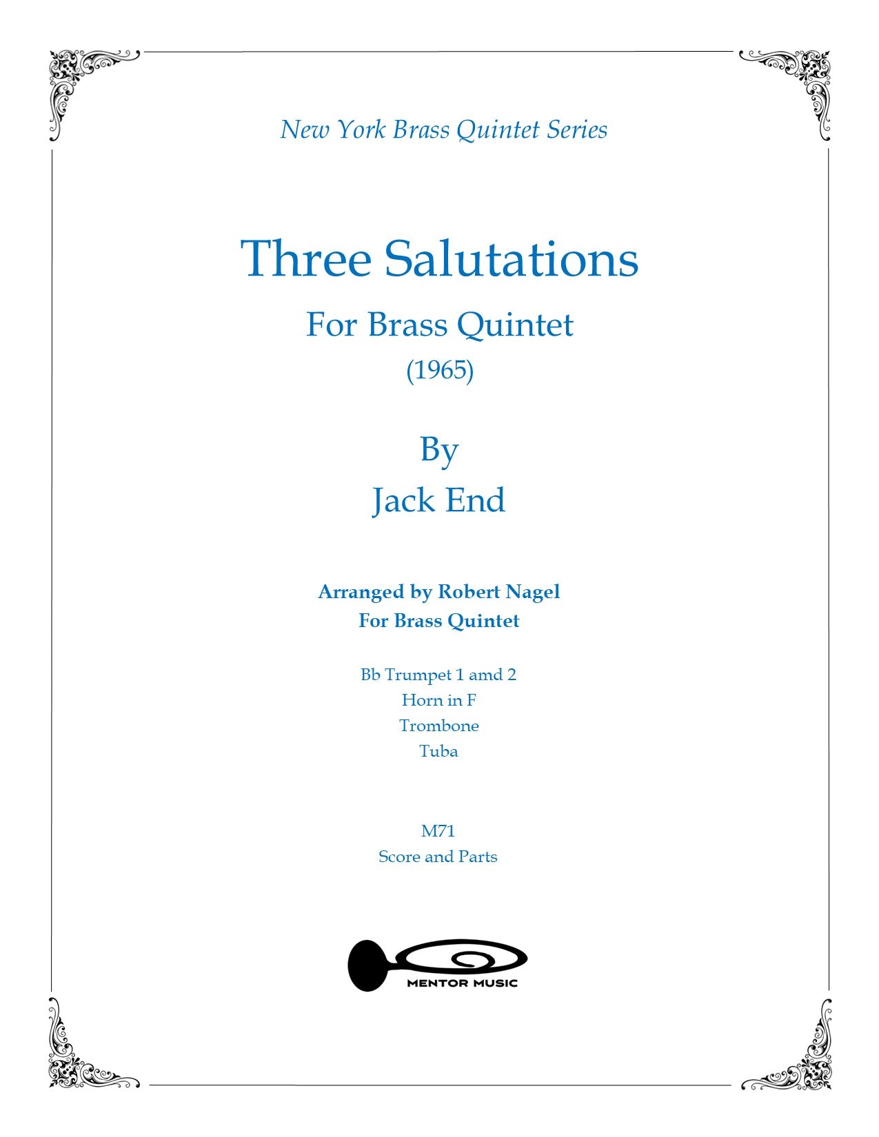 Three Salutations for Brass Quintet (1965)