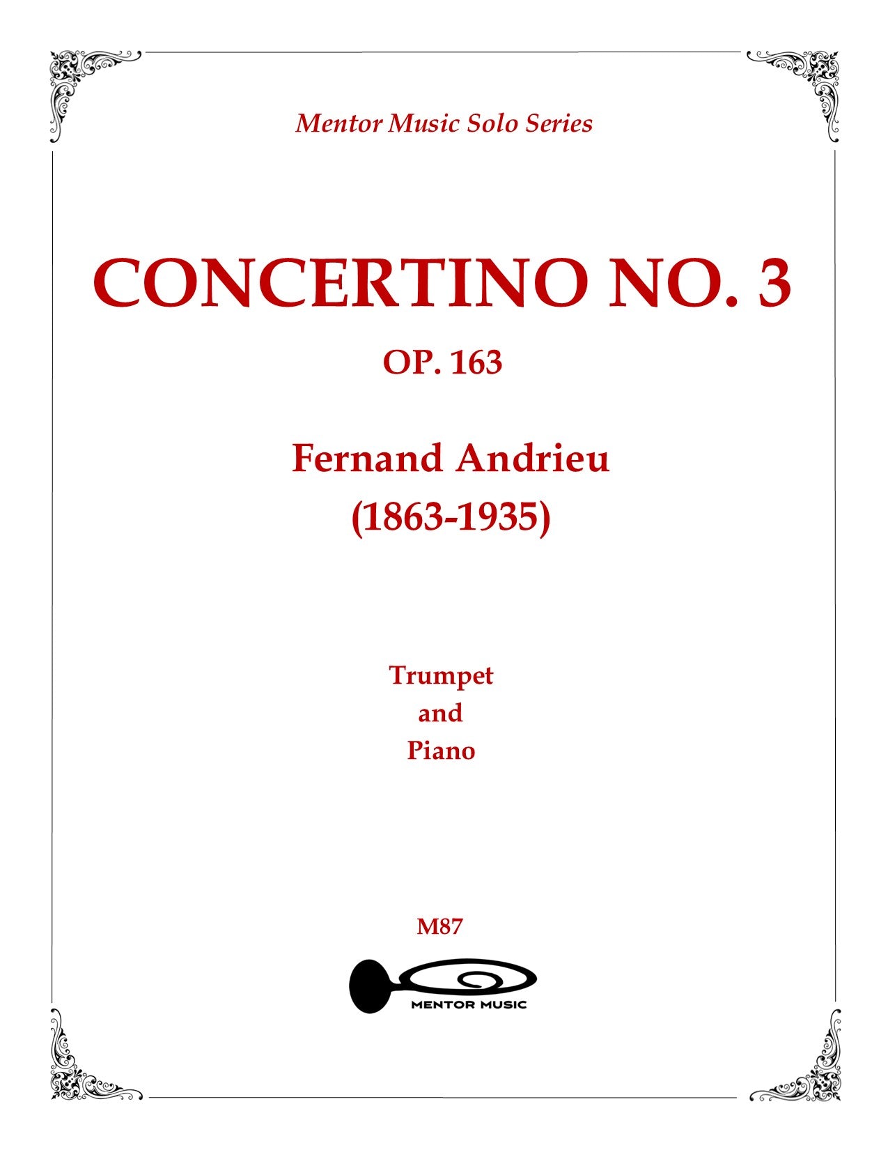 Concertino No. 3 Op. 163 for Trumpet and Piano