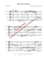 Sheet music for 'Memories of Spain' by Hernando de Cabreiro, with text indicating authorized use.