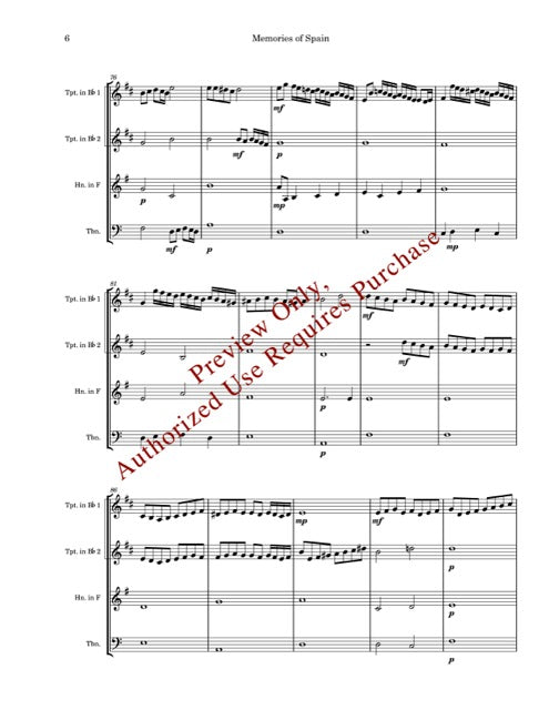 Memories Of Spain - Brass Quartet