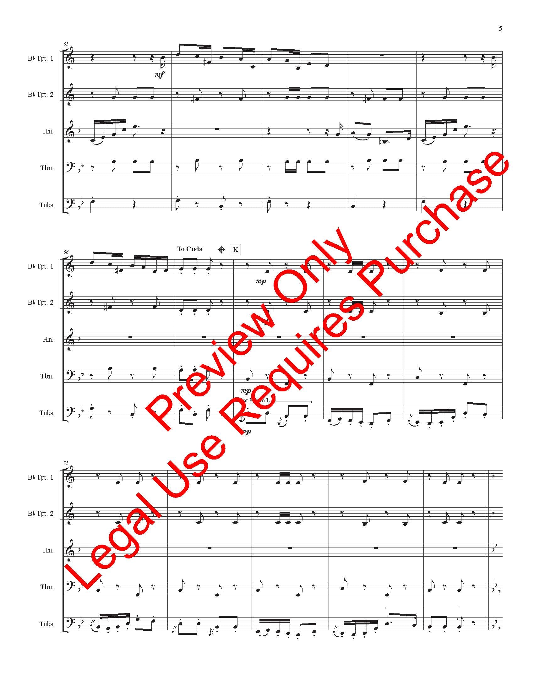 Music Of Stephen Foster - Brass Quintet