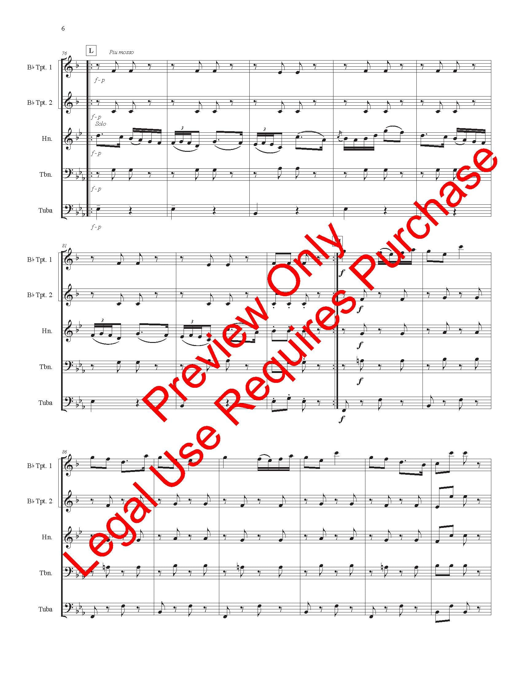 Music Of Stephen Foster - Brass Quintet