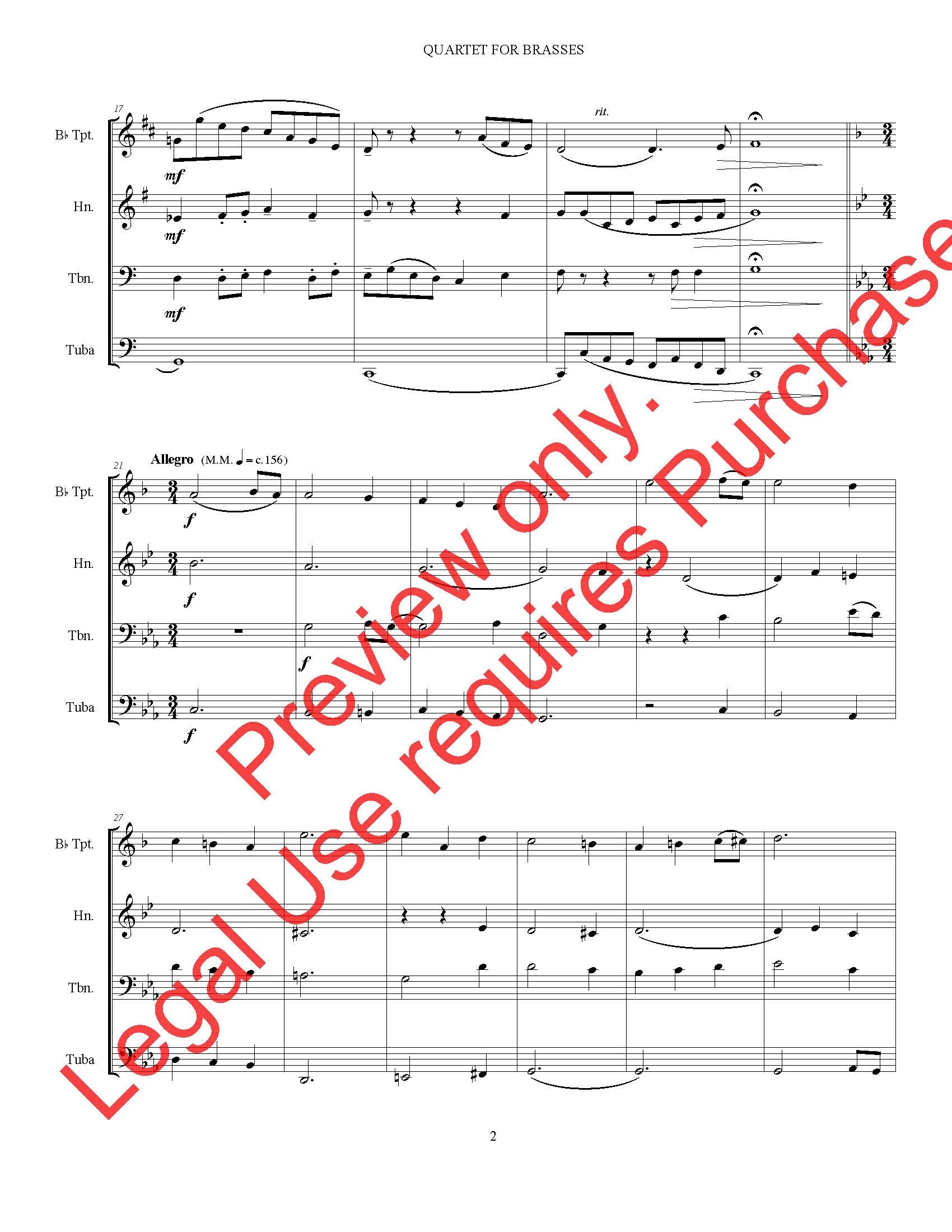Quartet for Brasses (Brass Quartet)