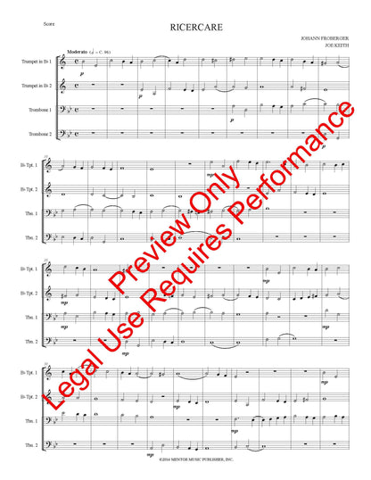 Ricercare for Brass Quartet (Froberger)