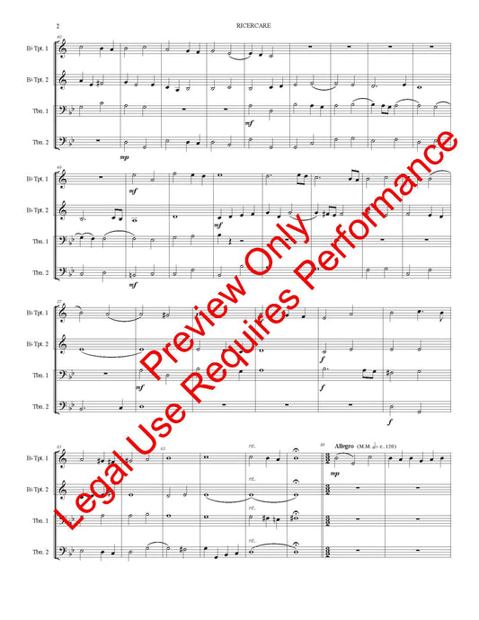 Ricercar for Brass Quartet (Froberger)