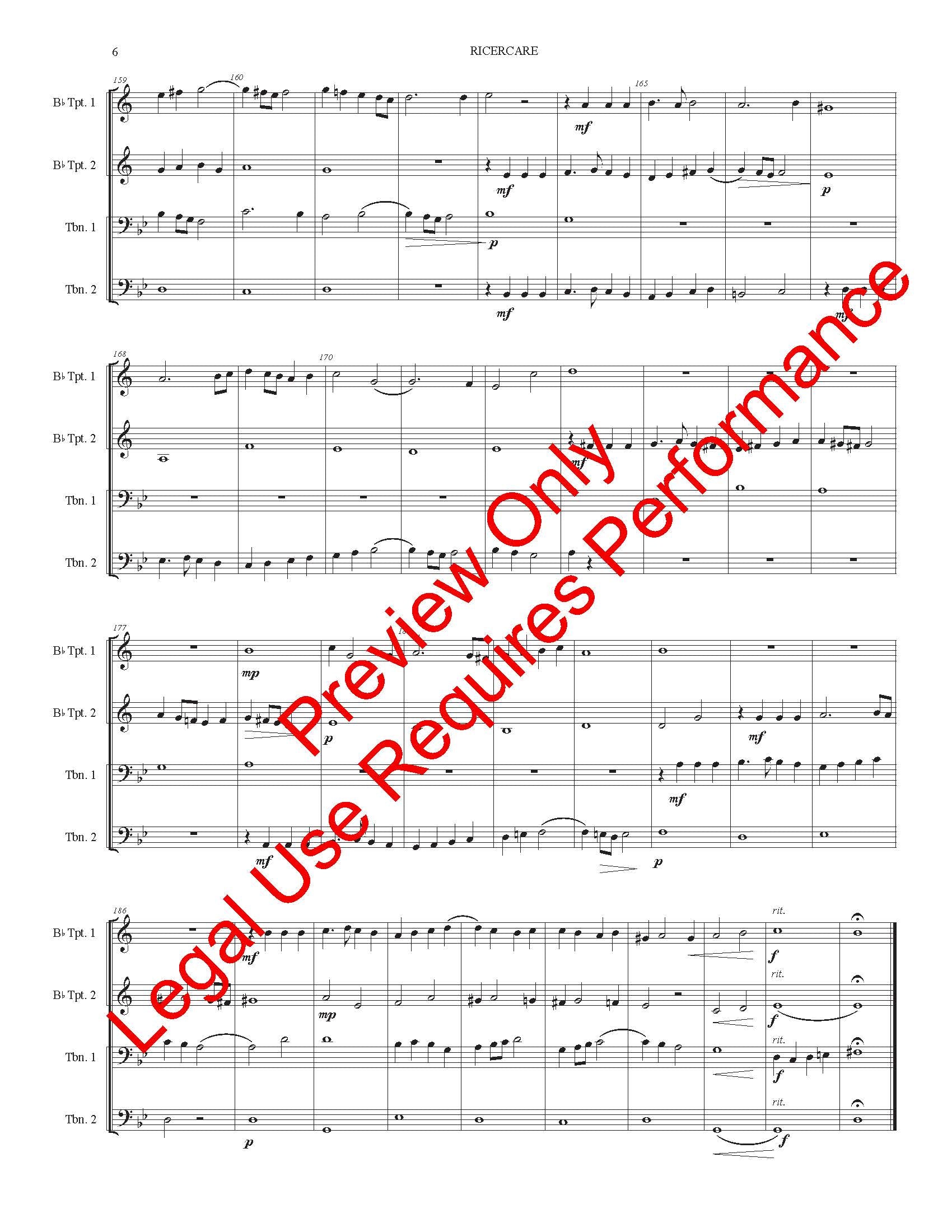Ricercare for Brass Quartet (Froberger)