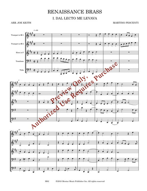 Renaissance Brass for Brass Quintet