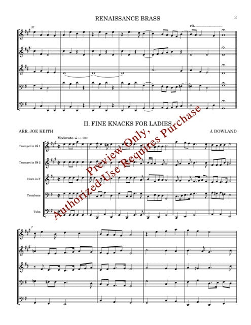 Renaissance Brass for Brass Quintet